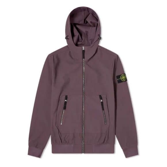 Stone Island Soft Shell-R Hooded Jacket Dark Burgundy Small